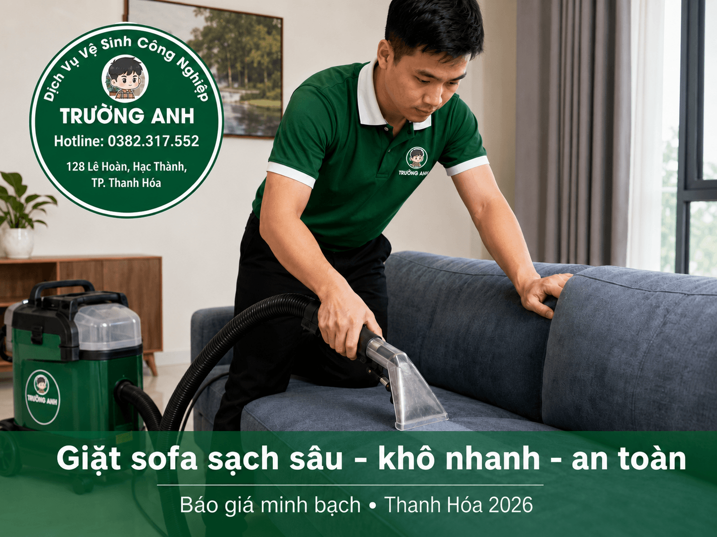 Bảng giá giặt ghế sofa tại Thanh Hóa theo từng loại sofa vải nỉ da