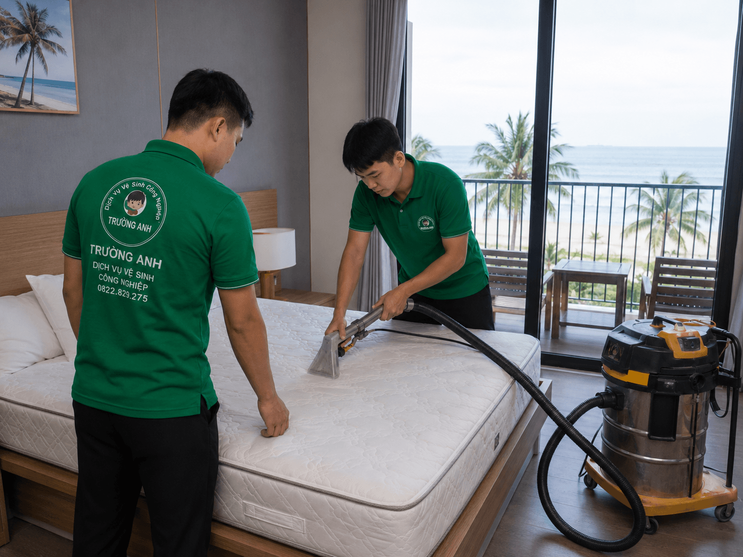 dịch vụ giặt đệm tại khách sạn hải tiến