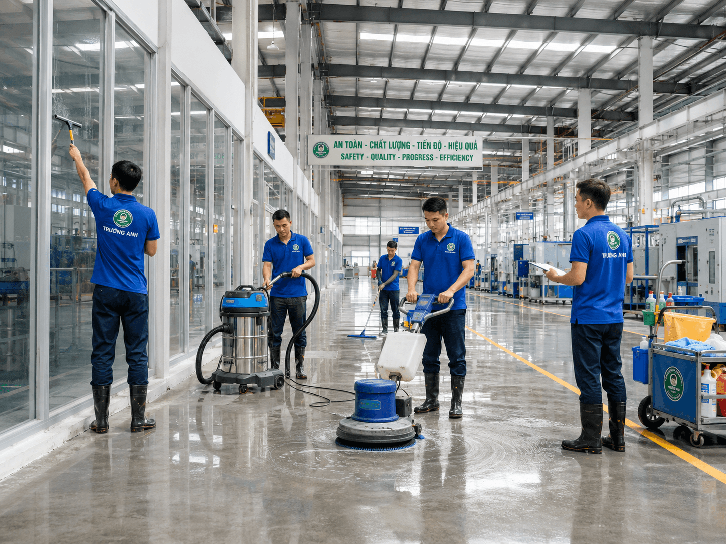 Dịch vụ vệ sinh nhà xưởng tại Bỉm Sơn làm sạch sàn kho bãi